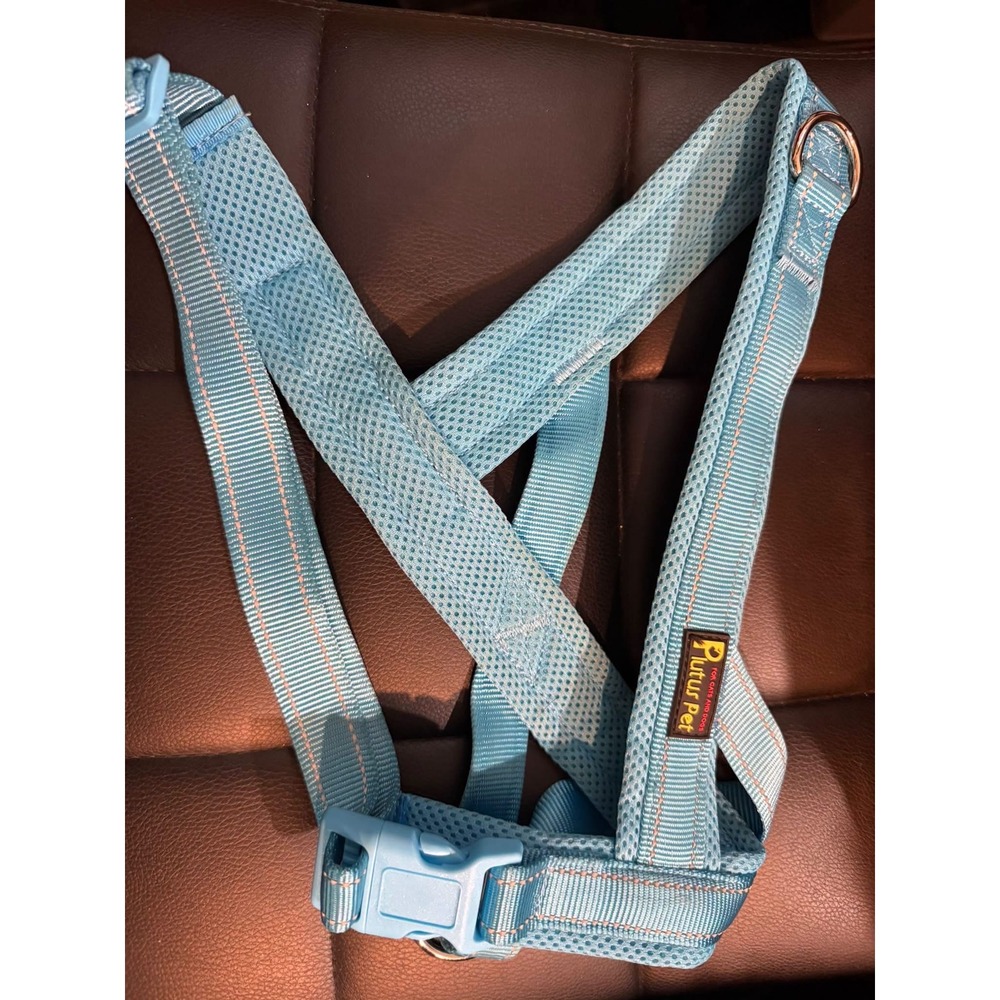 Plutus Pet Light Blue Reflective Mesh Step-In Dog Harness Small Medium